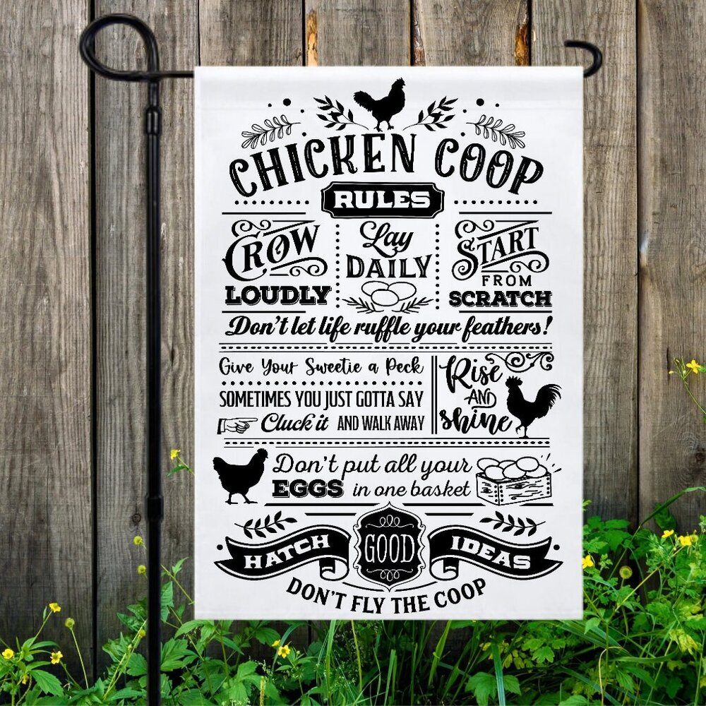 Chicken Coop Rules Yard Sign Flag Humor 12 x 18